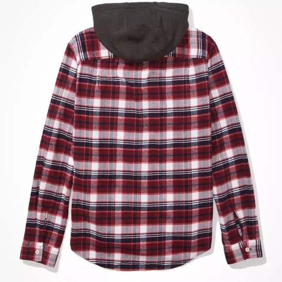 AE Super Soft Flannel Hoodie Burgundy - Picture 2 of 5